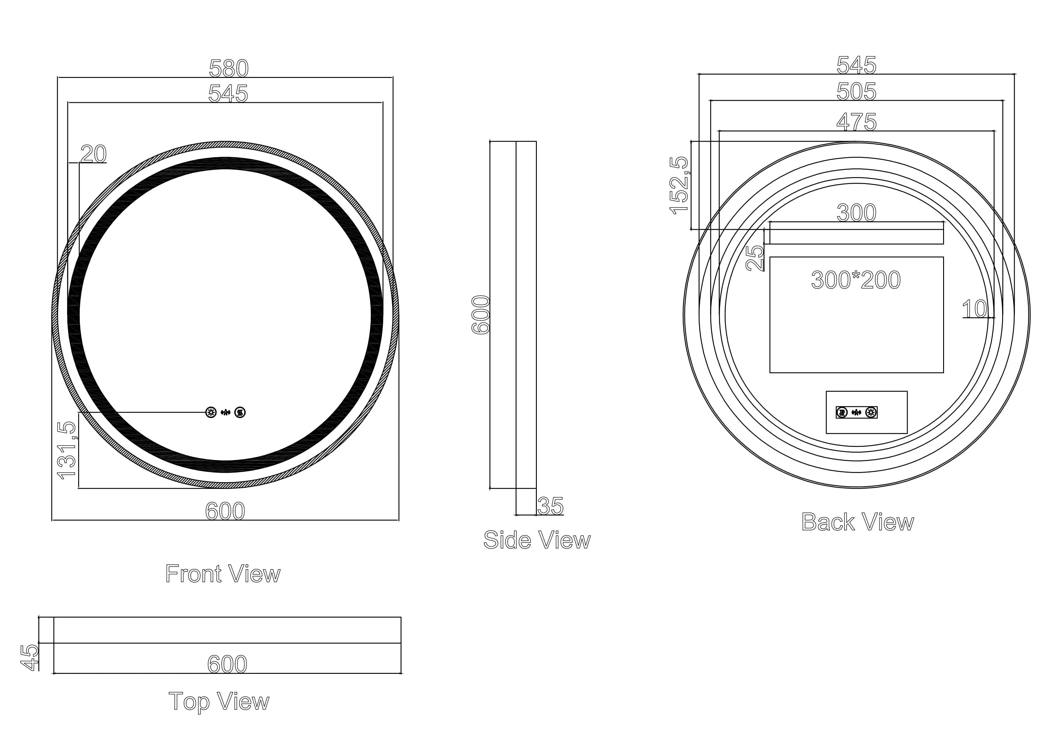 Venus 600/750/900mm LED Round Mirror – Brushed Nickel Frame mercioaustralia