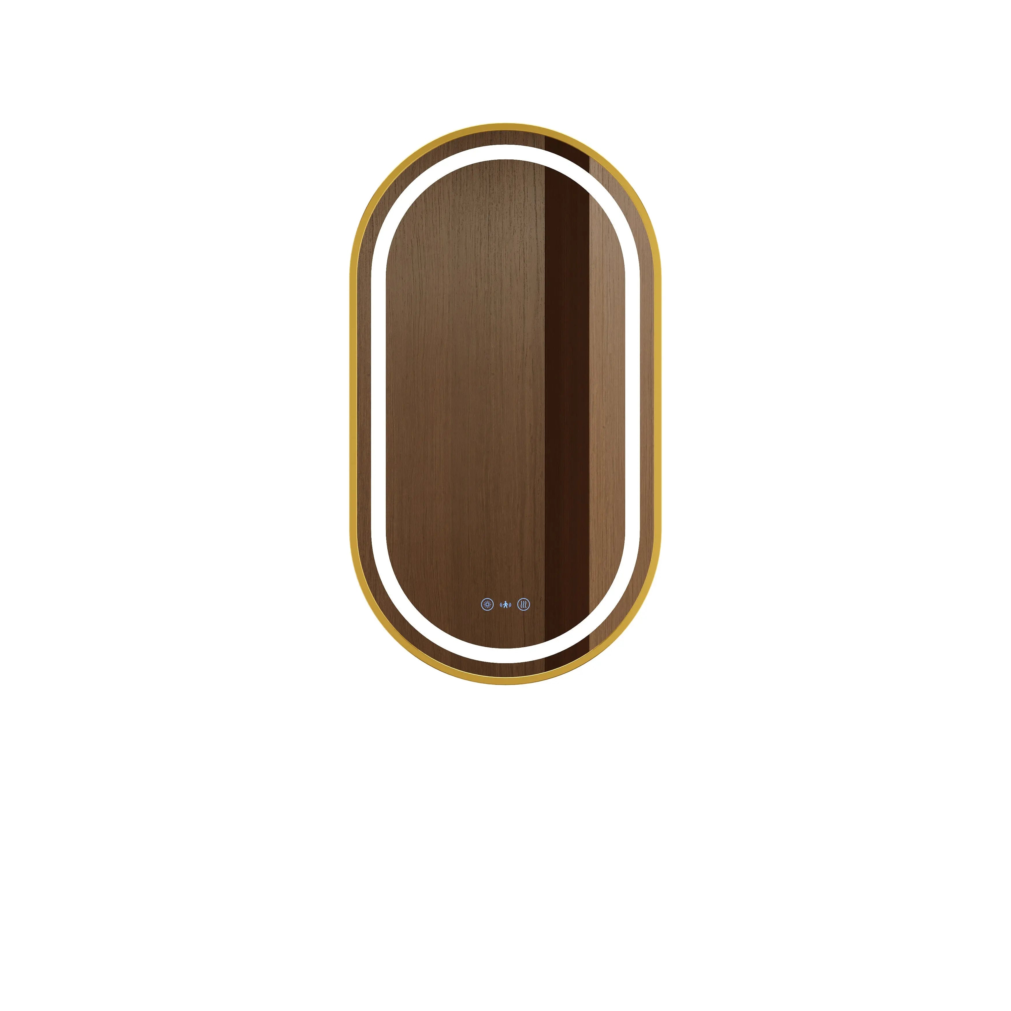Venus 500×900mm LED Oval Mirror – Brushed Gold Frame mercioaustralia