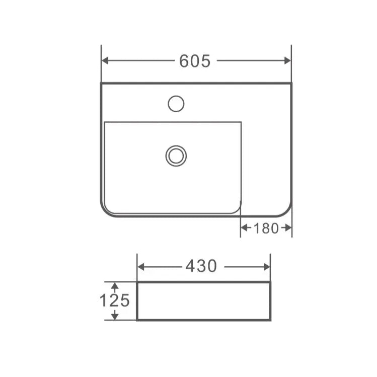 Vento 60MR Wall-Hung Rectangular Basin mercioaustralia