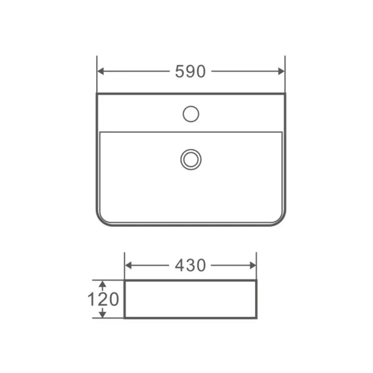 Vento 60M Wall-Hung Rectangular Basin mercioaustralia