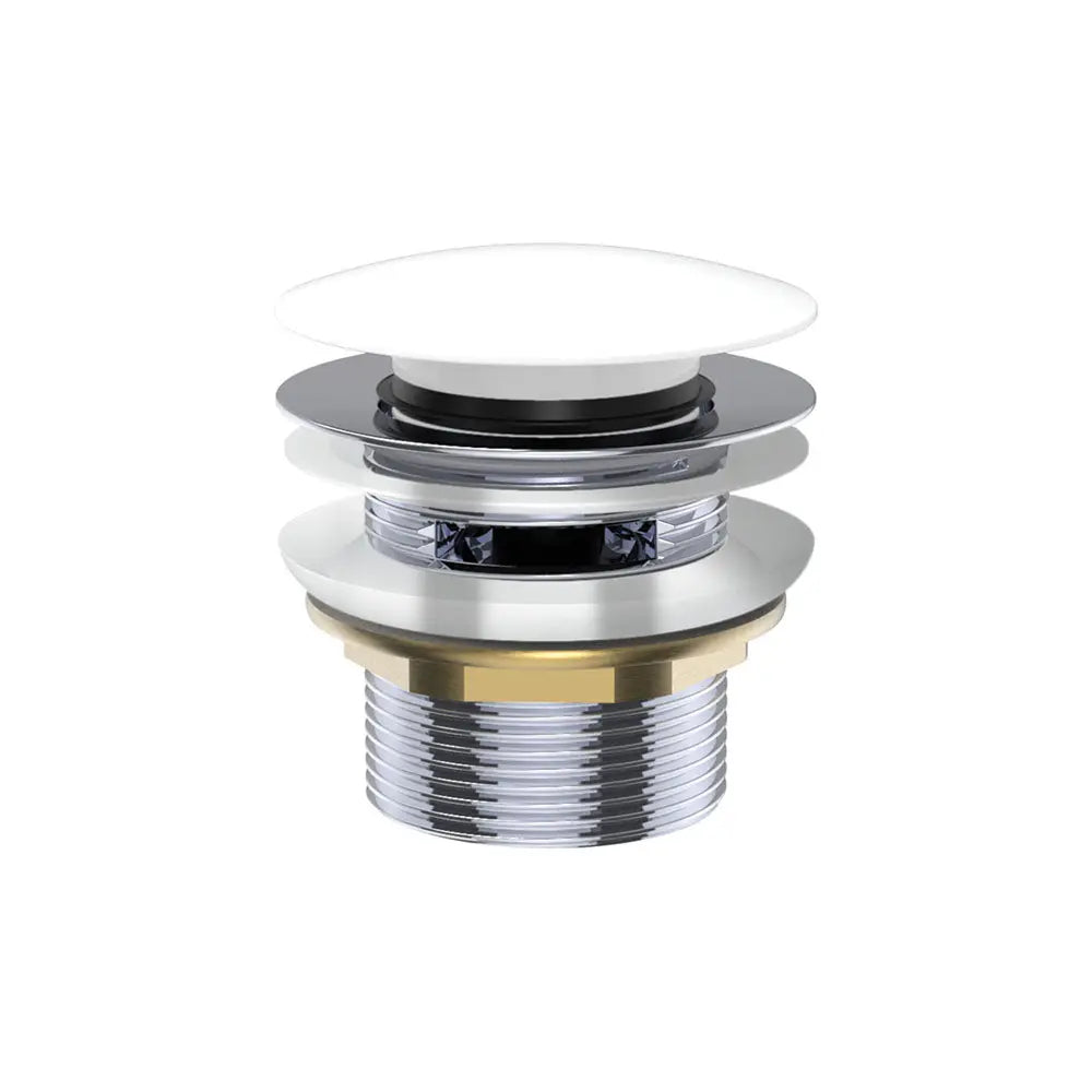 Universal Pull-Out/Pop-Up Brass Cap Bath Waste with Overflow, Gloss White fienza