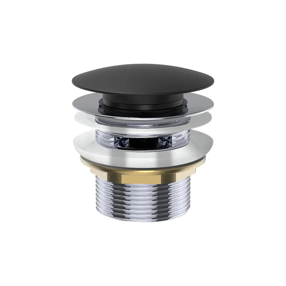 Universal Pull-Out/Pop-Up Brass Cap Bath Waste with Overflow, Matte Black fienza