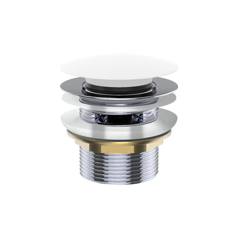 Universal Pull-Out/Pop-Up Brass Cap Bath Waste with Overflow, Matte White fienza