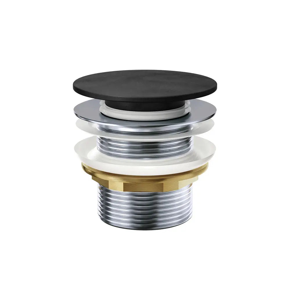 Universal Pull-Out/Pop-Up Solid Surface Cap Bath Waste, Non-Overflow, Matte Black fienza