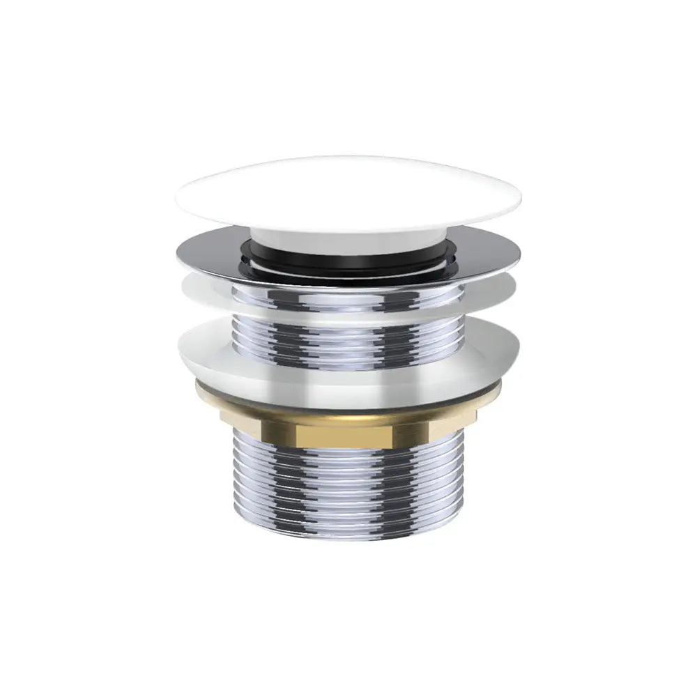Universal Pull-Out/Pop-Up Brass Cap Bath Waste, Non-Overflow, Gloss White fienza