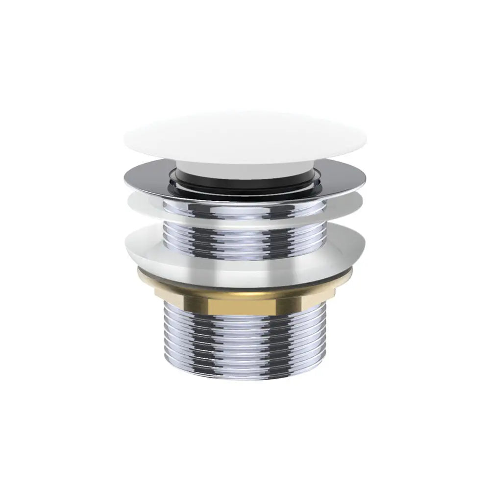 Universal Pull-Out/Pop-Up Brass Cap Bath Waste, Non-Overflow, Matte White fienza