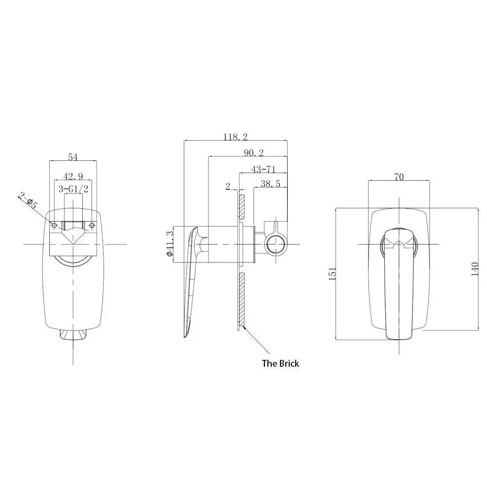 Bellino Gun Metal Grey Wall Mixer Aquaperla