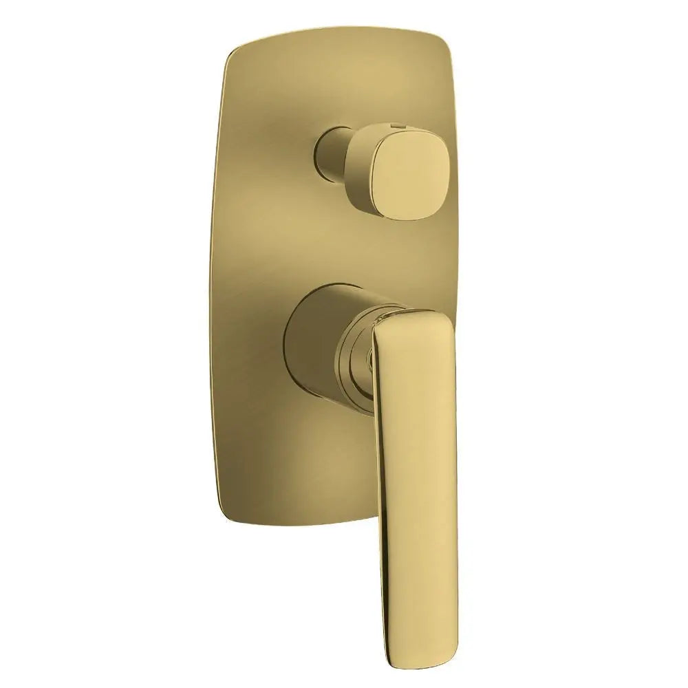 Bellino Brushed Yellow Gold Wall Mixer with Diverter Aquaperla