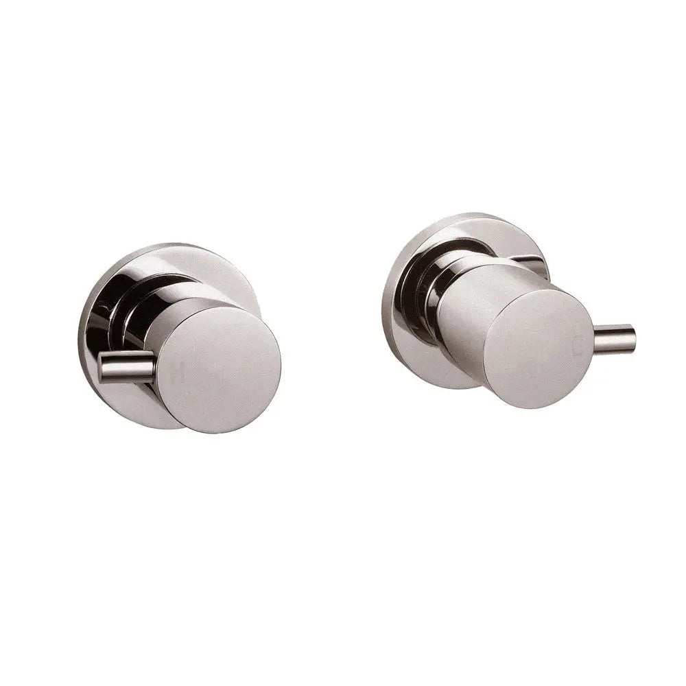 Pentro Brushed Nickel Round Shower Taps Aquaperla