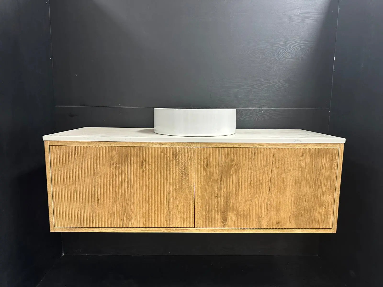 Bellevue PVC Wall Hung Vanity 1200mm (Single Bowl/Double Bowl) (Prime Oak) Poseidon