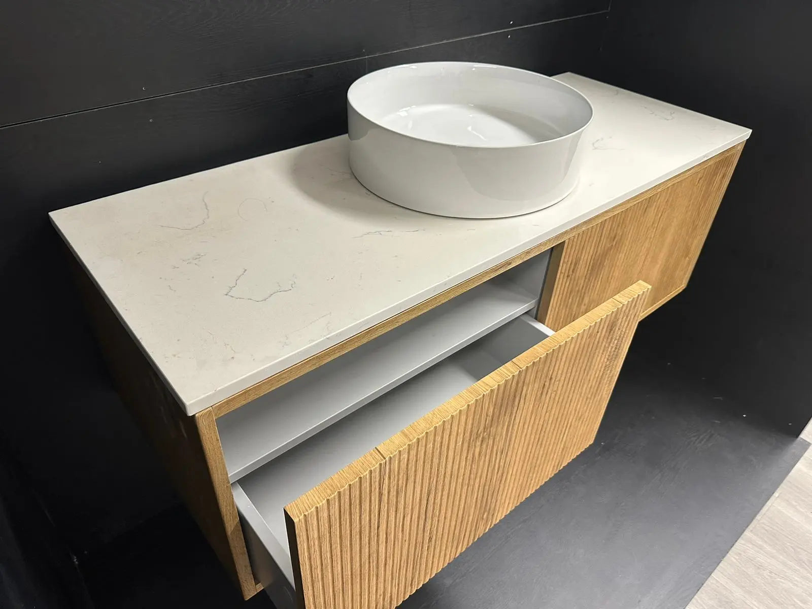 Bellevue PVC Wall Hung Vanity 1200mm (Single Bowl/Double Bowl) (Prime Oak) Poseidon
