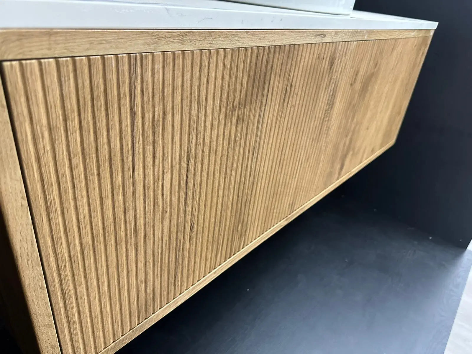 Bellevue PVC Slim Wall Hung Vanity 1200mm (Single/ Double Bowl) (Prime Oak) Poseidon