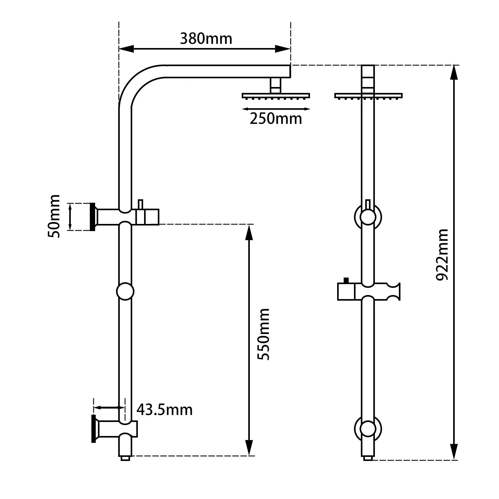 10" Chrome Shower Station Aquaperla
