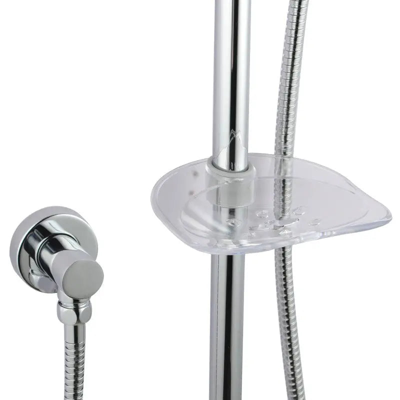 Chrome Shower Rail with Soap Dish Aquaperla