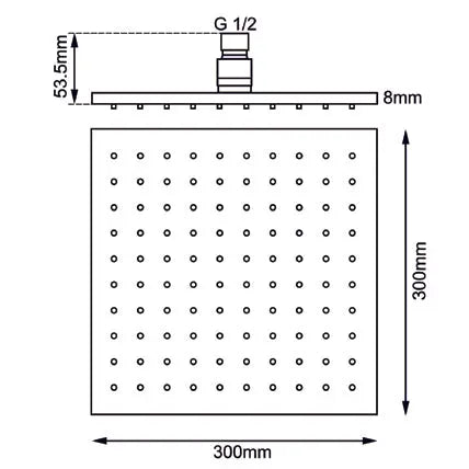 300mm Black Shower Head Aquaperla