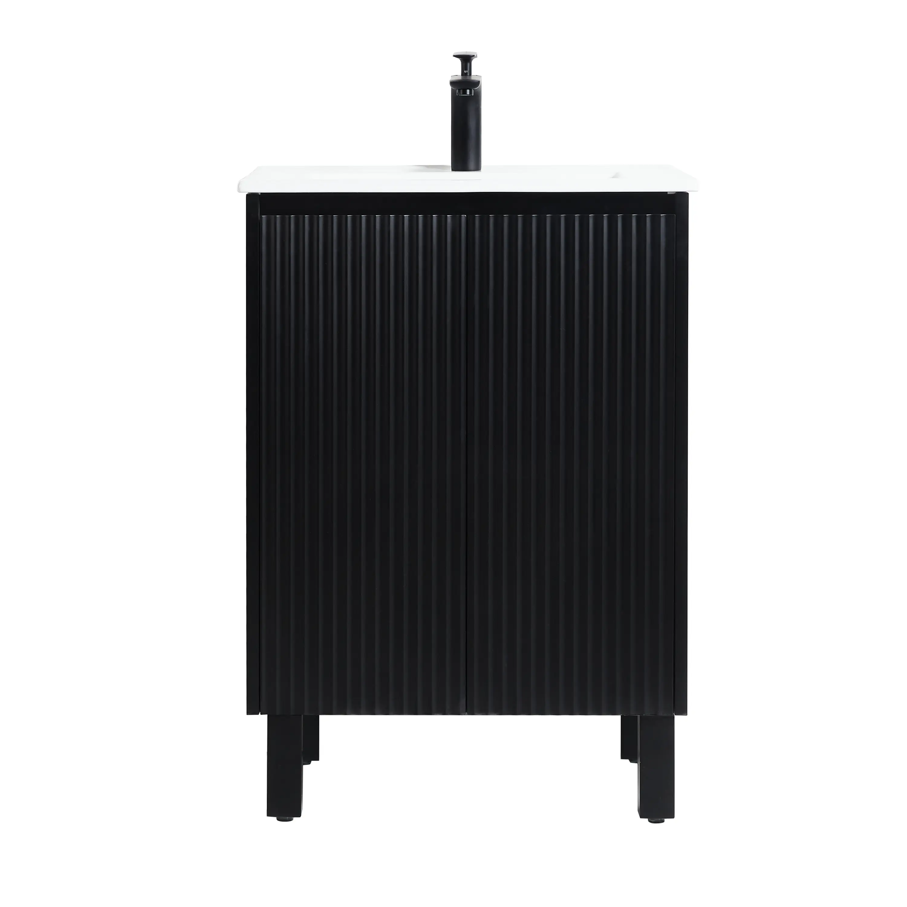 Brighton Freestanding PVC Vanity 600mm (Matte Black) Poseidon