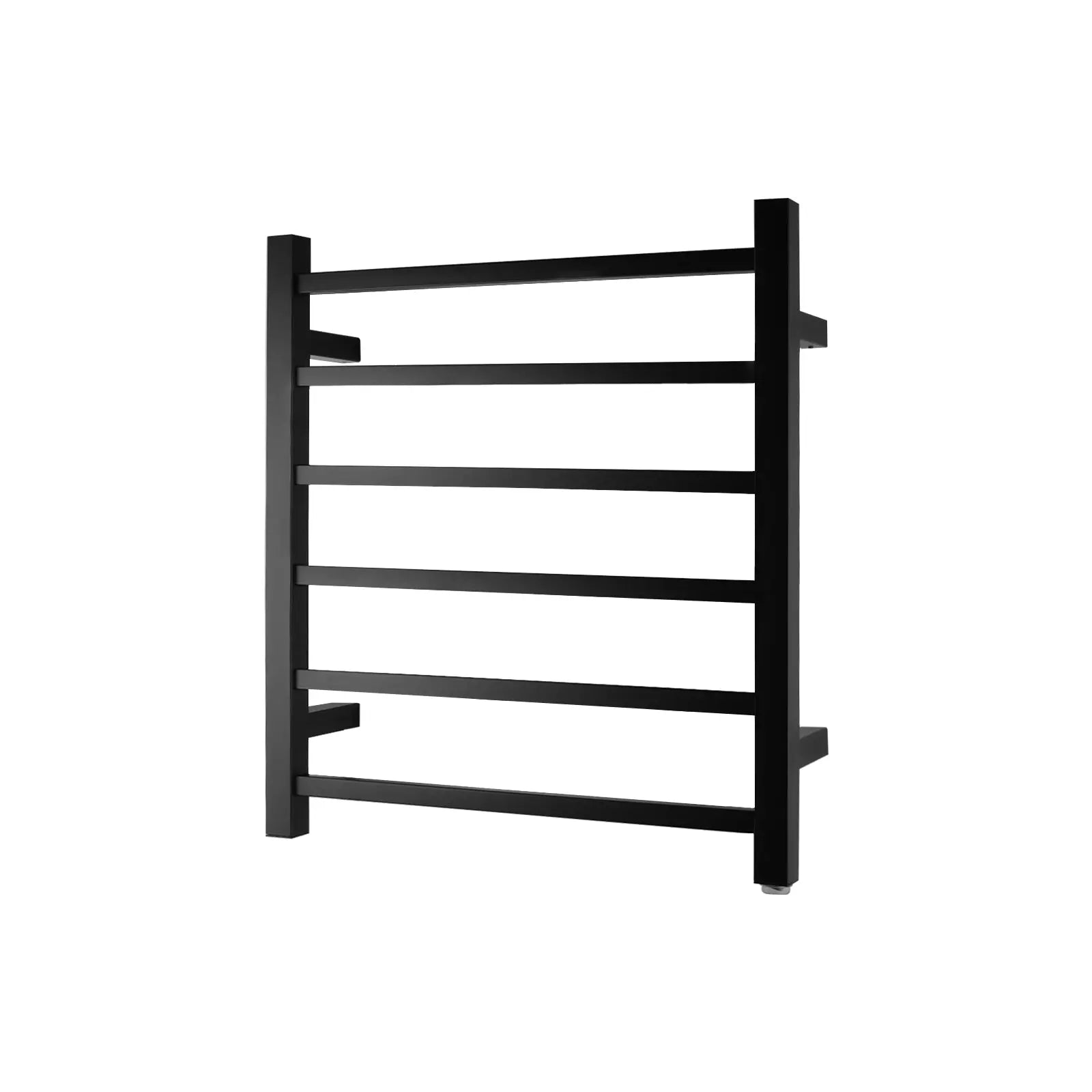 Black Heated Towel Rack 6 Bars Aquaperla