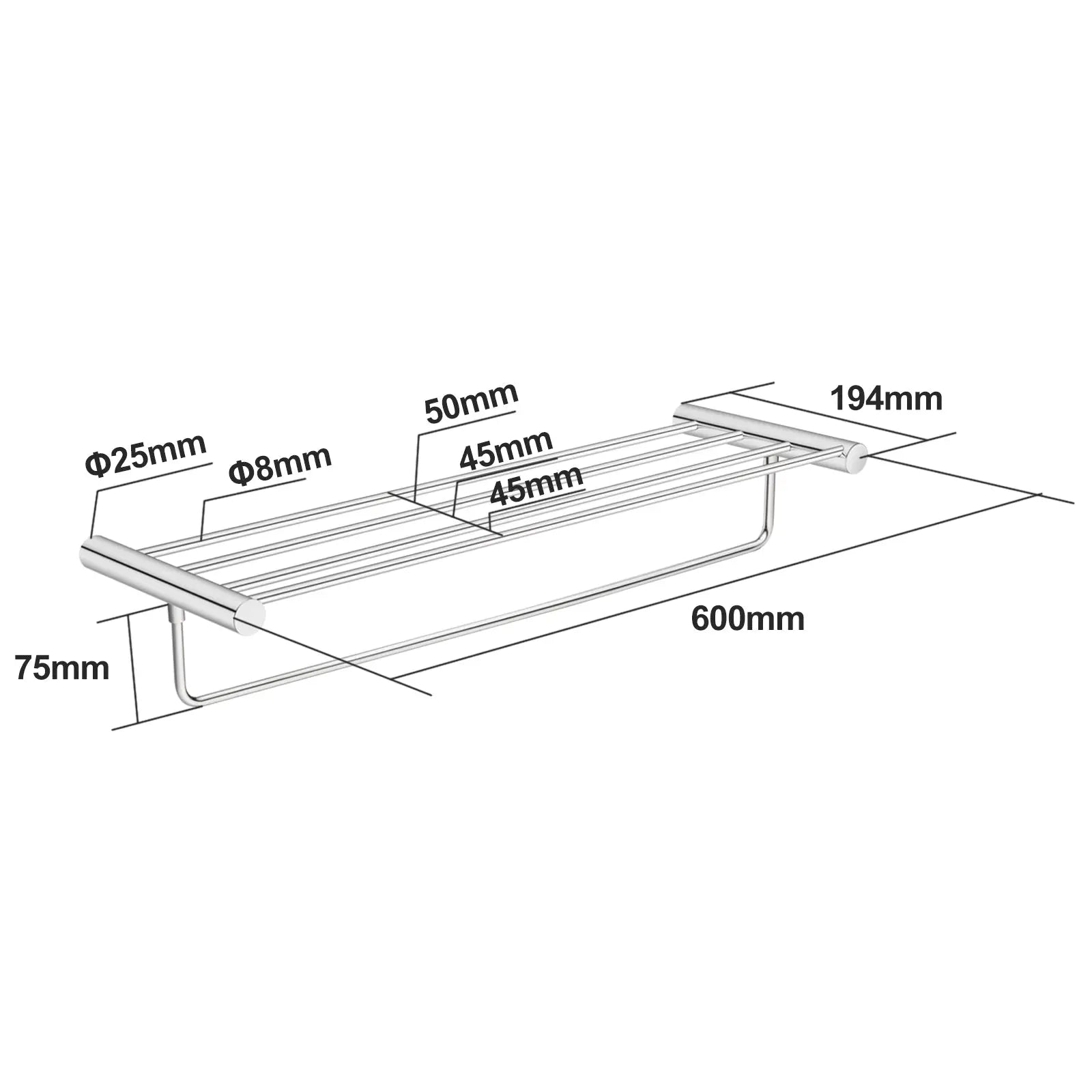 Chrome Showel Shelf Aquaperla