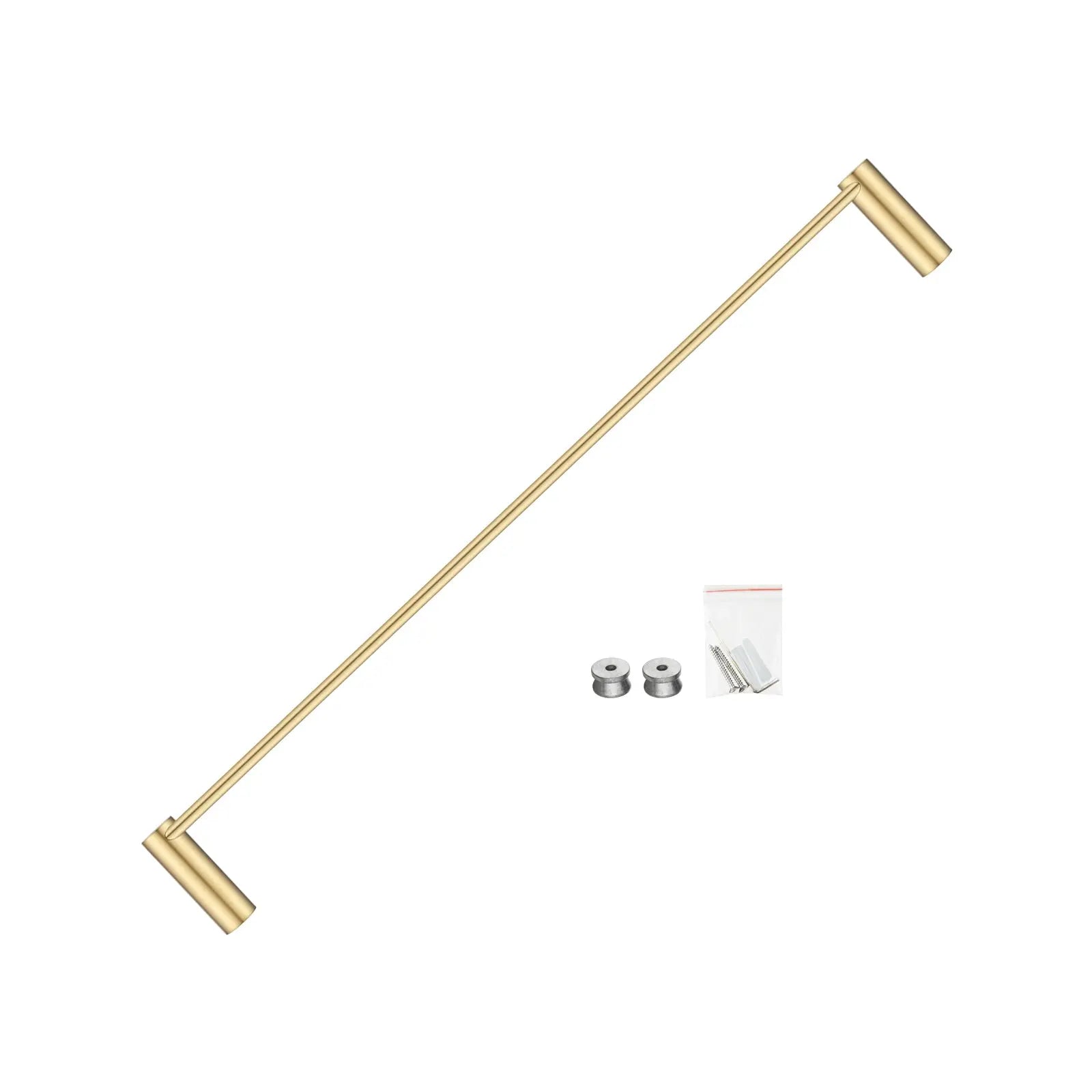 600mm Brushed Brass Single Towel Rail Aquaperla