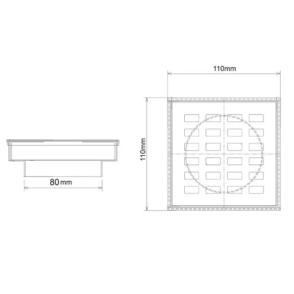 Matte Black 115mm Square Grill Floor Waste Somer