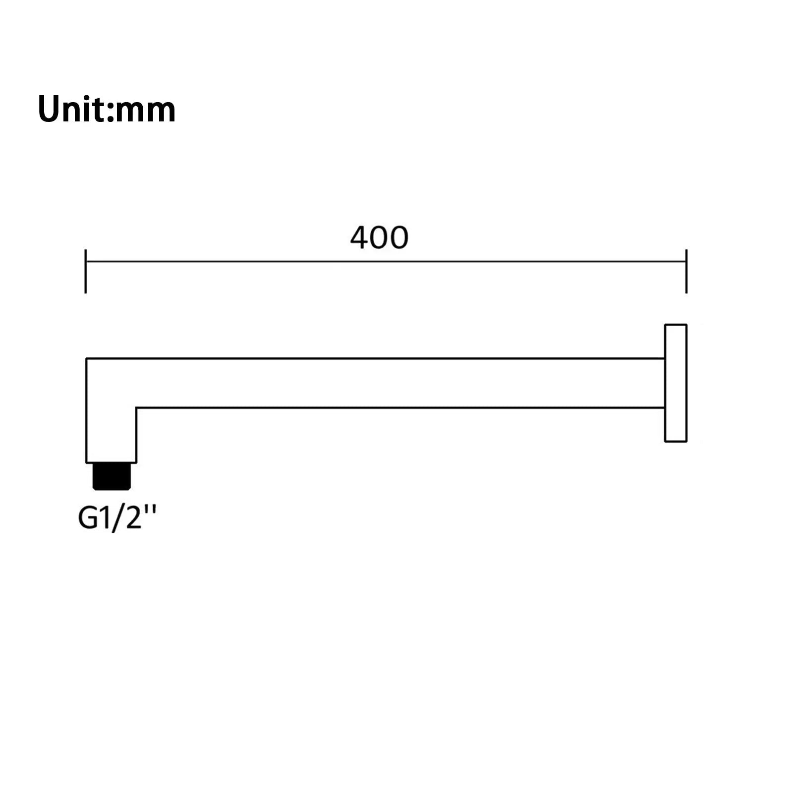 400mm Chrome Wall Shower Arm Aquaperla