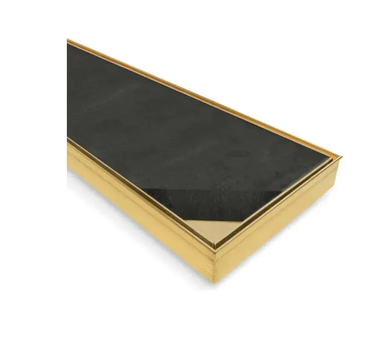 Wide Brushed Gold Tile Insert Floor Grate 600~3000 (L) X 100 (W) MM Somer