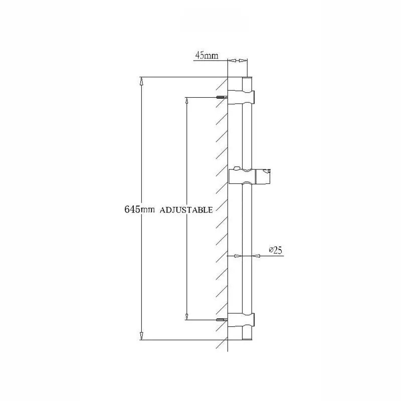 Black Shower Rail Aquaperla