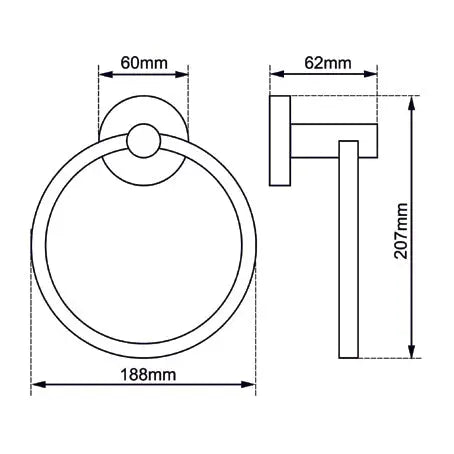 LUCID PIN - Black Towel Ring Aquaperla