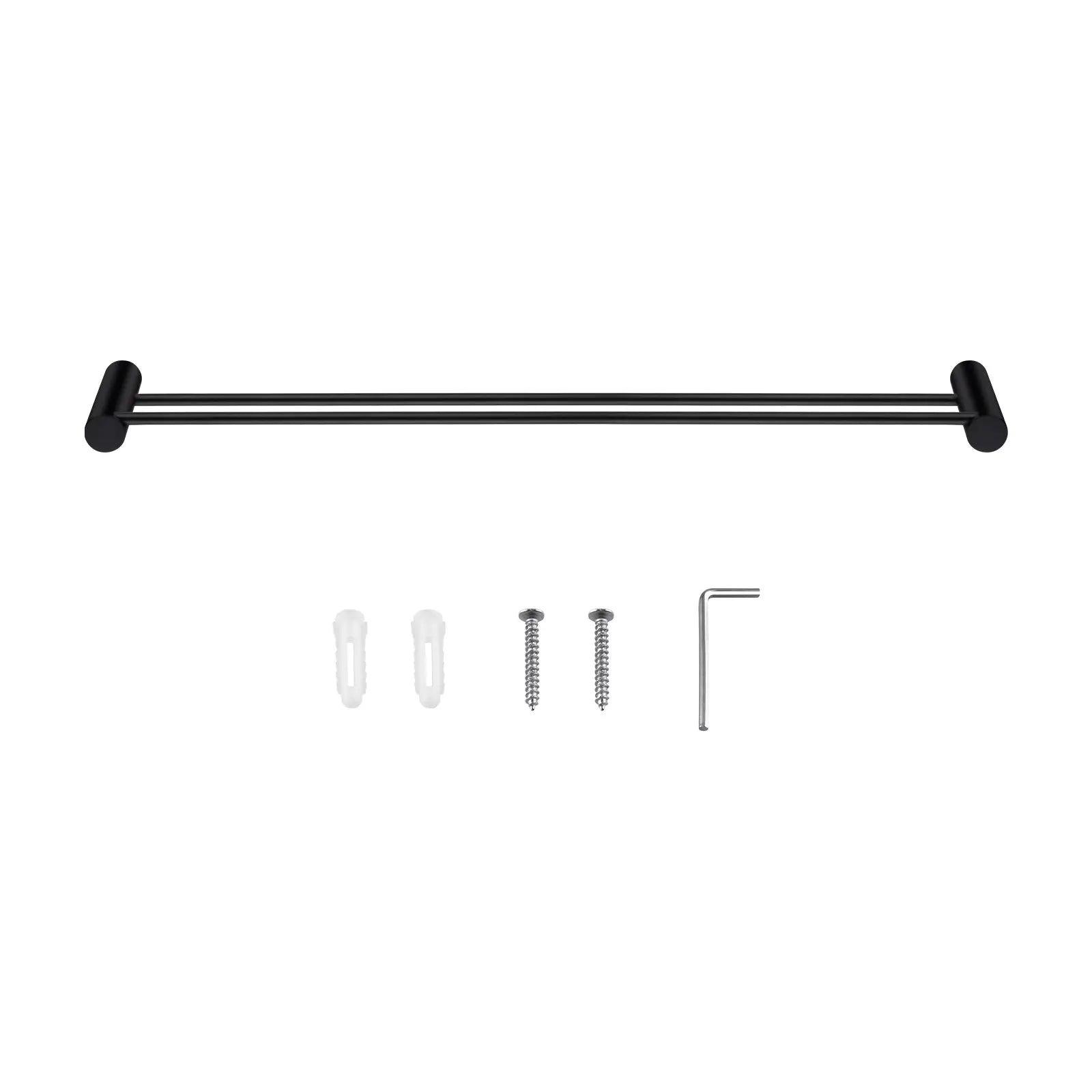 600mm Black Double Towel Rail Aquaperla