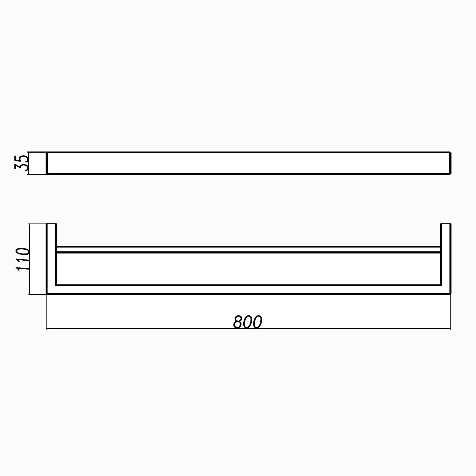 IVANO - 800mm Gunmetal Double Towel Rail Aquaperla