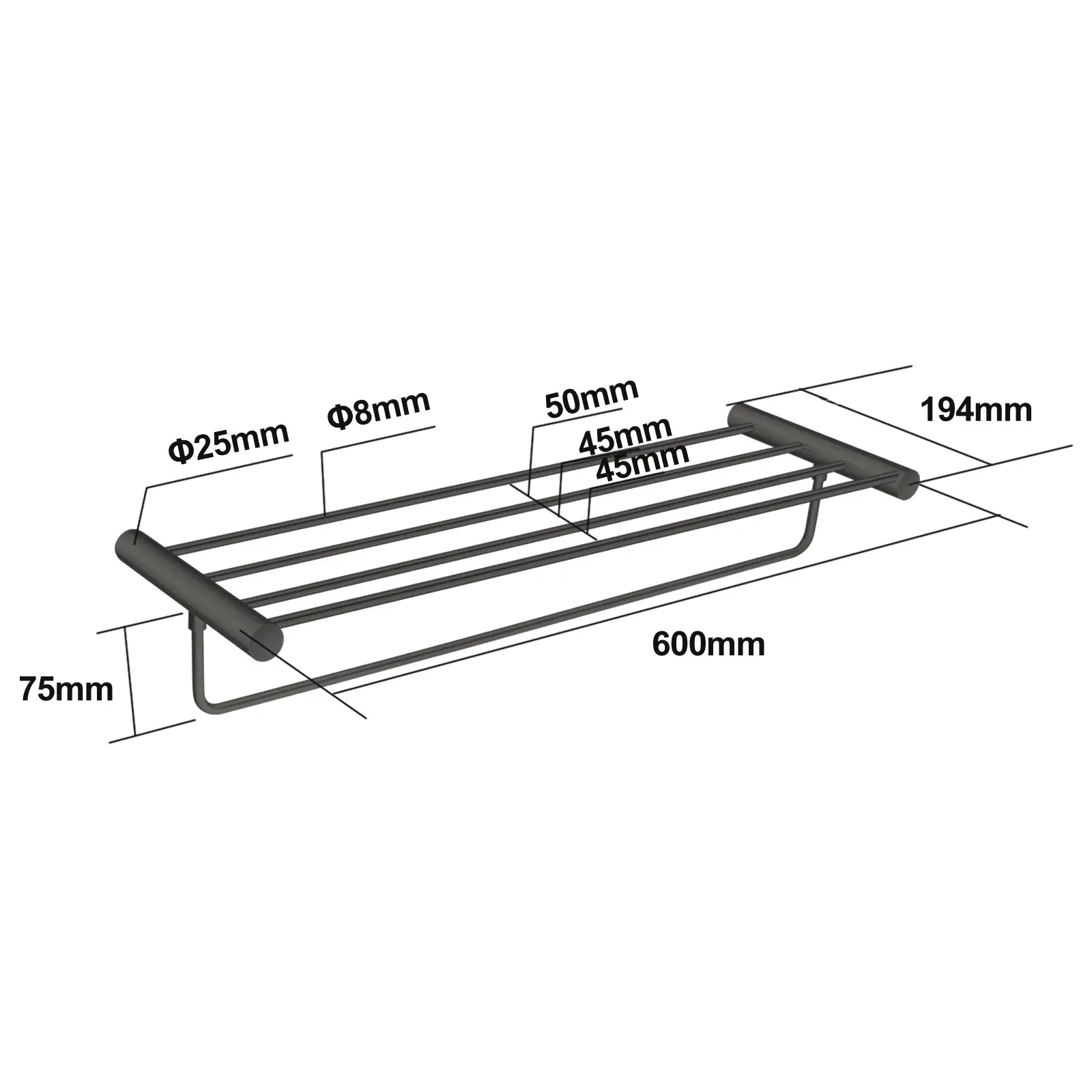 Gunmetal Shower Shelf Aquaperla
