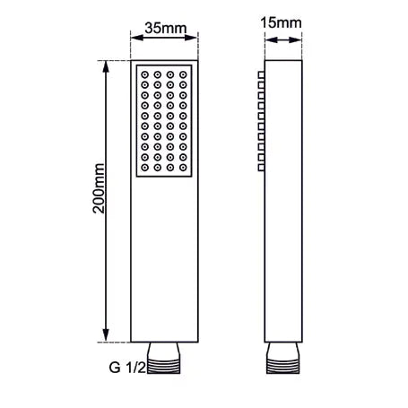 Brushed Brass Single Function Handheld Shower Aquaperla