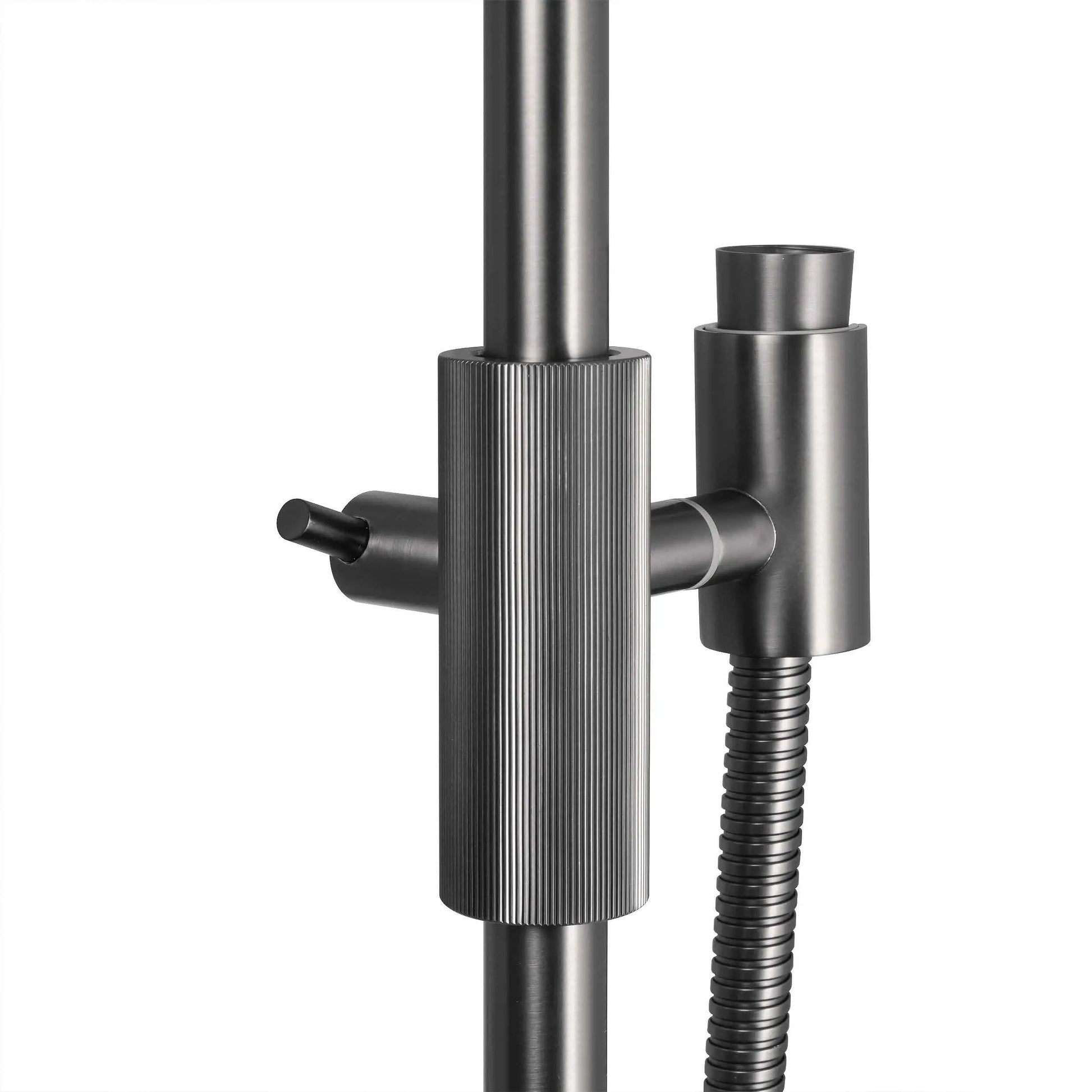 CADDENCE - Brushed Gunmetal Shower Rail Aquaperla