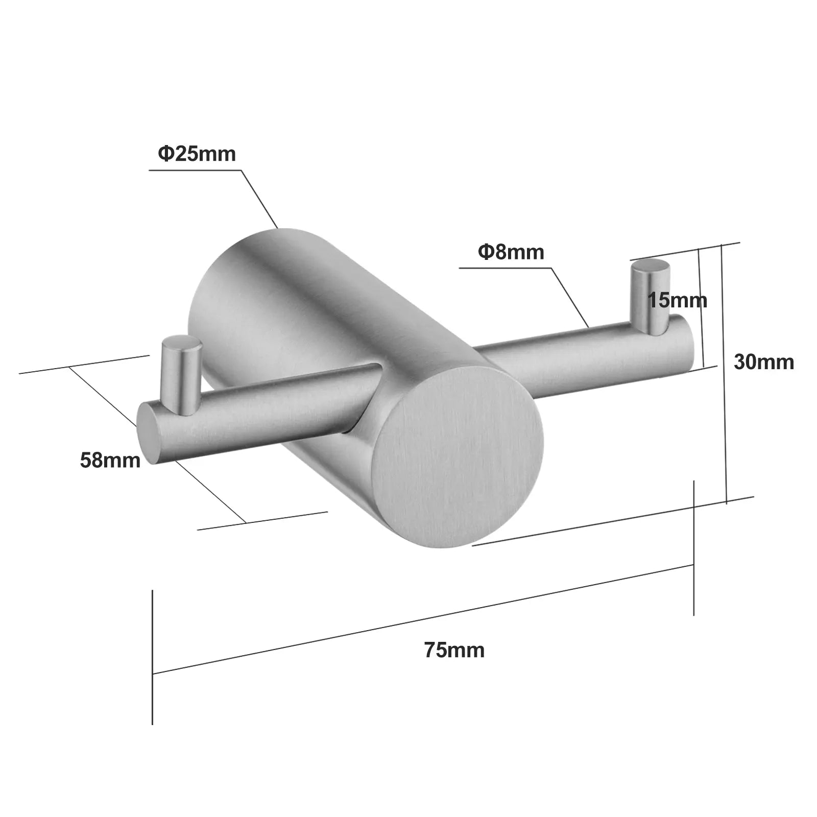 Brushed Nickel Robe Hook Aquaperla