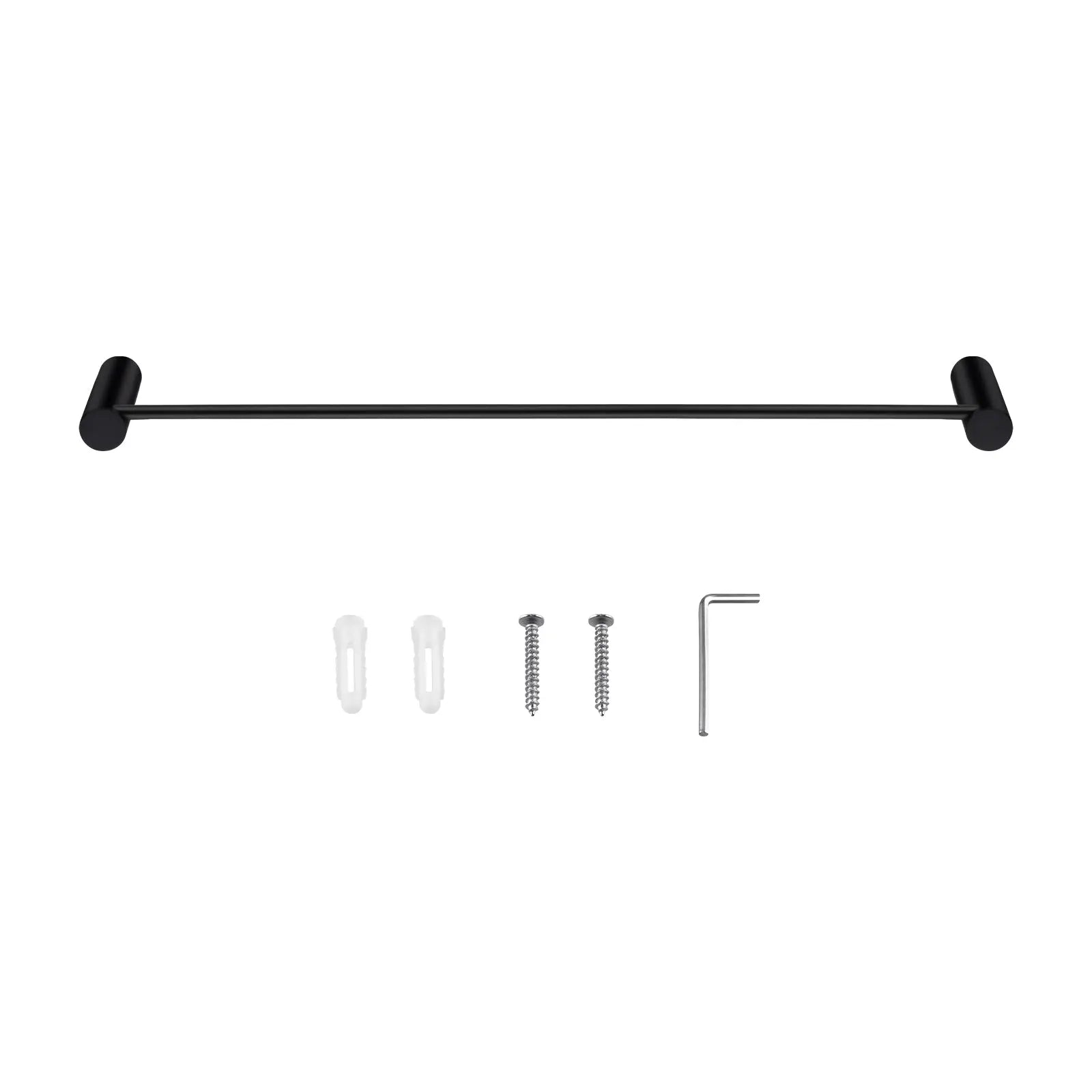 600mm Black Single Towel Rail Aquaperla
