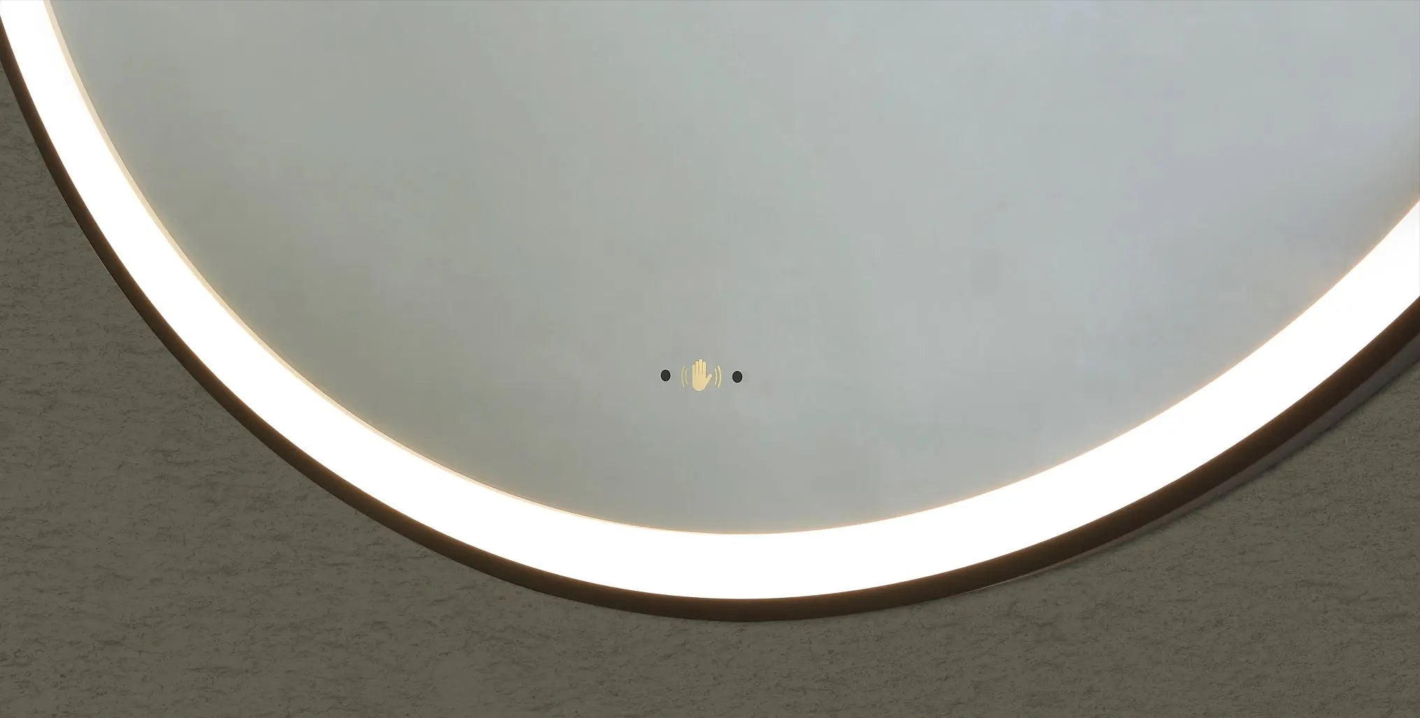 Luna Matte Black Round Touchless 800 X 800 Framed LED Mirror - Three Light Temperatures Poseidonbk