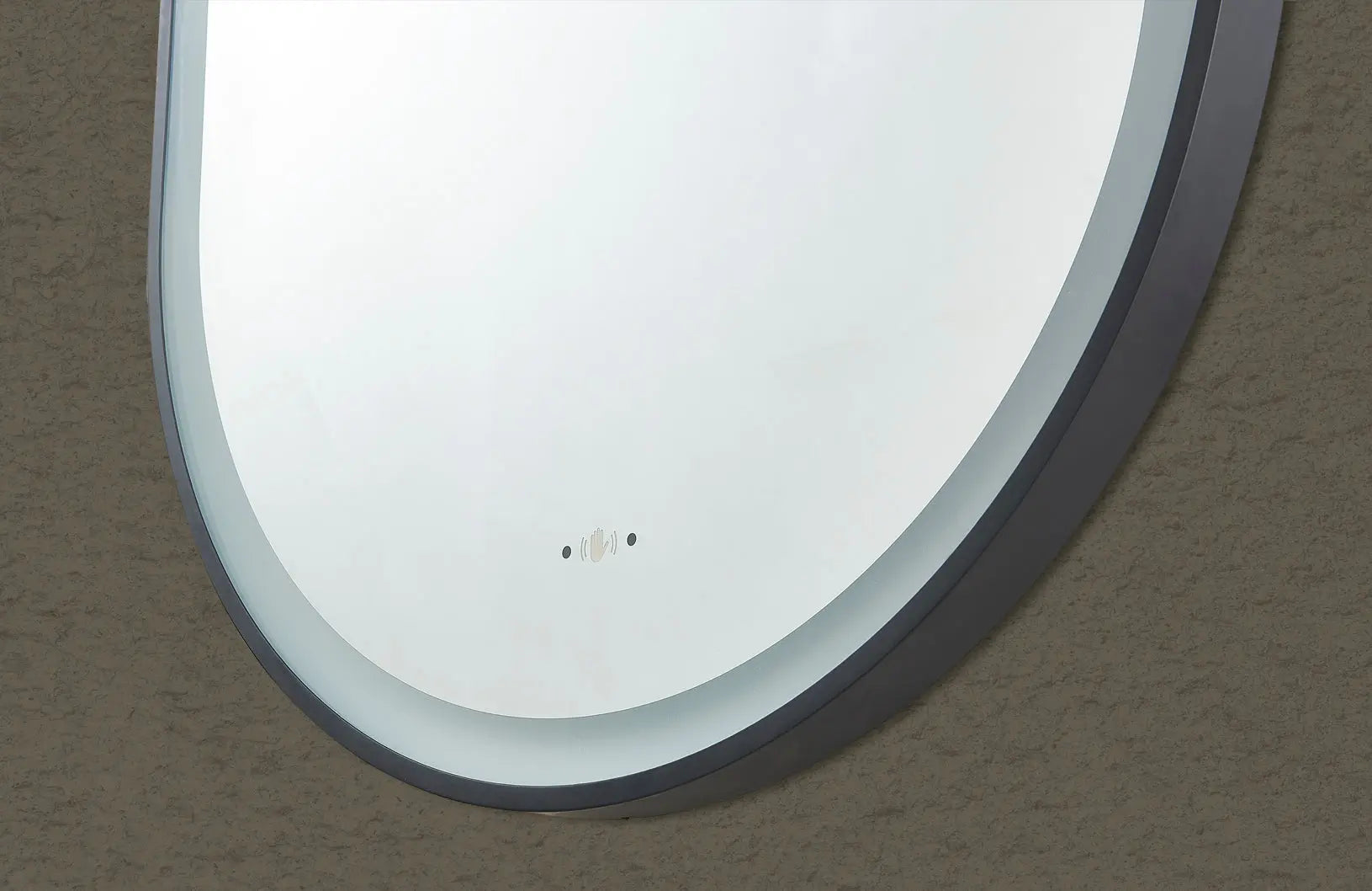 Olivia Matte Black Oval Touchless 600 X 1000 Framed LED Mirror - Three Light Temperatures Poseidonbk