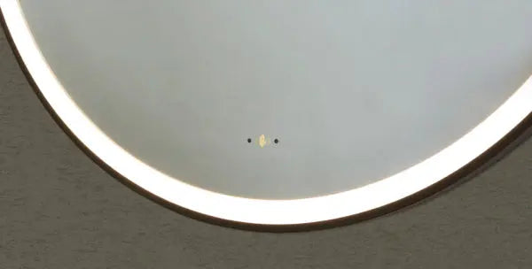 Luna Matte Black Round Touchless 900 X 900 Framed LED Mirror - Three Light Temperatures Poseidonbk