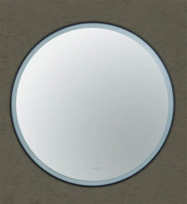 Luna Matte Black Round Touchless 900 X 900 Framed LED Mirror - Three Light Temperatures Poseidonbk