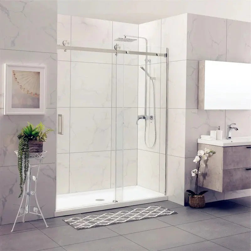 Frameless Adjustable Wall to Wall Sliding Shower Screen ozcovey